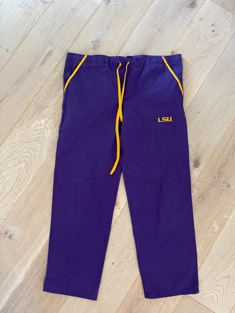 LSU adult unisex scrub pants size small